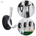 Small Coat Hook Wall Mounted Punch-free Robe Hat Key Heavy Duty Gadgets Black Silver. 