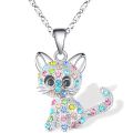 Fashion Income Heartbeat Bear Necklace Hollow Station Heart Teddy Bear Cute Fresh Light Luxury Personality Smart Love Pendant. 