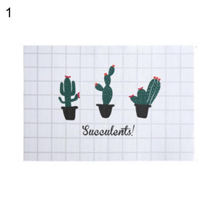 Place Pad Clear Printing Nordic Style Cactus Pattern Place Pad