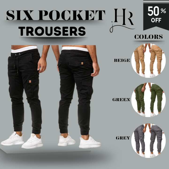 Mens Fashions Trouses six pocket trousers for men-Mens Trousers Boys Trousers Cotton Casual Mens Trousers Fashions Trousers For Men Grep Trousers Slim fit trousers for mens Mens Pants Boys Fashions Cargo Trousers for Men
