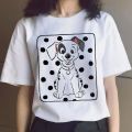 Cute Disney 101 Dalmatians Anime T Shirt Men Women Funny Lady and The Tramp T-shirt Kawaii Manga Tshirt Graphic Top Male Female. 