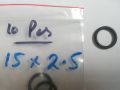 10 Pcs O-Ring 15X2.5 - Inner Dia: 15mm X Thickness: 2.5mm and Outer Diameter: 20mm ORing. 