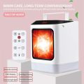 800W-1000W Mini Electric Fan Heater, Portable Silent Handy Ceramic Fan Heaters with Remote Control with 7-color Night Light for Home Bedroom Office Garage Personal Space. 
