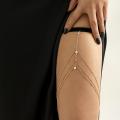 Leg Chain for Women Fille Toute Nue Metal Body Jewelry Festival Outfit 4 Layers Accessories Thigh Ornament Couple Gift. 