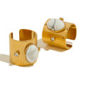 Nabest Waterproof Stainless Steel Howlite Gemstone Ring Jewelry Women 18k Gold Plated Vintage Width Open Rings. 