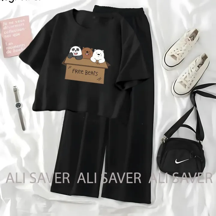 Dudu%20Bubu%20Crop%20Top%20Suits%20For%20Women%20And%20Girls%20Short%20Sleeve%20Tee%20and%20Black%20Flapper%20-%20Image%207