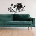 3D Wooden Wall Clock with LED Light Kiwi Bird Flower Shape Home Decor. 