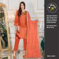 Fancy Women Katan Silk 3P Party Wear Suit with Organza Lining Dupatta. 