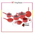 Domestic Nonstick Jumbo Gift Set – 21 Pieces Marble Coated Cookware Set. 