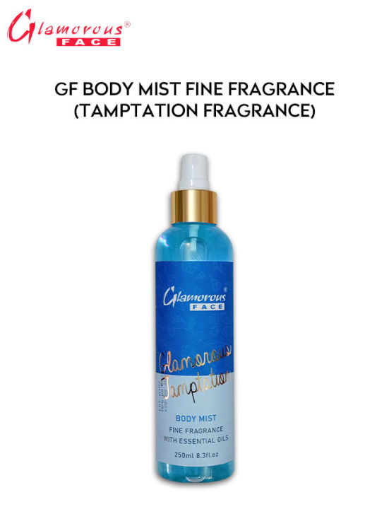 Glamorous Face Body Mist Fine Fragrance With Essential Oils  Long-Lasting Body Mist  250 ML Spray