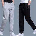 Sports Trousers Pockets Full Length Casual Male Straight Leg Pants. 