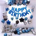 13 Blue Letter Happy Birthday Balloon 16 Inch Solid Happy Birthday Decoration Foil Balloon For Birthday Party- Blue Letter Balloon  (Blue, Pack of 13). 