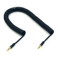 3.5mm Male to Male Jack 4 Pole Extension Aux Audio Ced Spiral Cable 1.5M. 