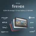 Amazon Fire HD 8' Inch Tablet | 100% INSPECTED | 10th Generation | 2GB RAM | 32GB ROM(STORAGE) | 4750mAh Battery | Playstore Installed | Dual Camera | BEST FOR ADULT AND KIDS BOTH | Just Like New Condition | With Box, Charger, Cable & FREE SURPRISE GIFT. 