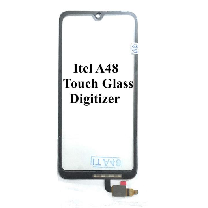 Itel A48 Touch Glass Digitizer Replacement for Itel A48 (Only Touch Glass Not Panel)_Black