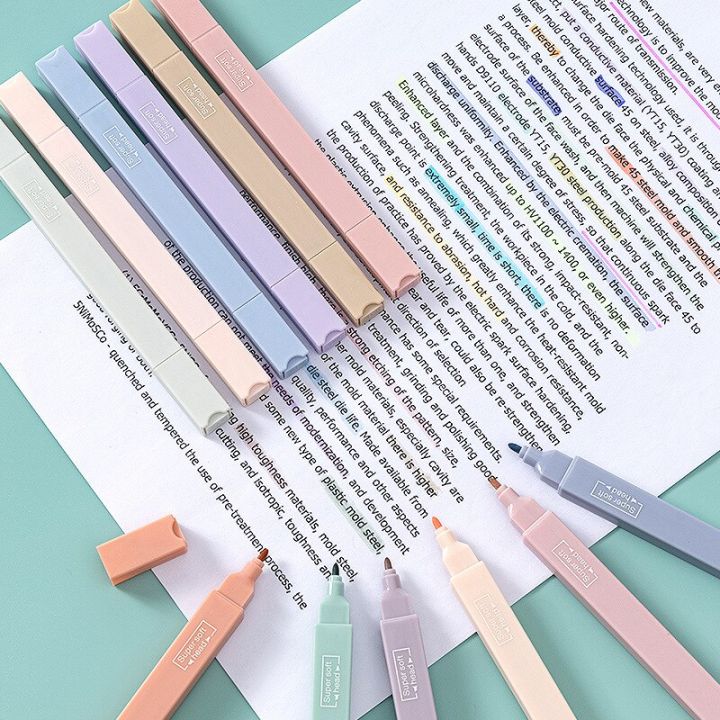 6PCS/Set%20Highlighters%20Double%20Tip%20Light%20Color%20Highlight%20Markers%20Soft%20Tip%20Highlighter%20Fluorescent%20Pen%20Student%20Stationery%20-%20Image%203