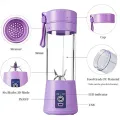 USB Rechargeable Juicer Blender 6 Blades Electric Blender Mini Portable Personal Size USB Rechargeable Mixer 380ml Food Grade Water Bottle Portable Fruit Juicer Machine (Double Click Start) By Bee To Door. 