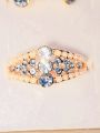 Premium Luxury Gold-Plated Zircon Ring for Women – Elegant Attractive Engagement & Party Ring. 