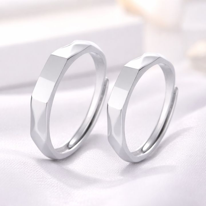 925 Silver Plated Couple Rings for Boys & Girls – Adjustable Matching Promise Rings, Copper Material, Stylish Couple Jewelry Pakistan