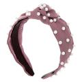 Claire’s Pearl Knotted Headband – Eggplant Hair Accessories Band for Women (Product of UK). 