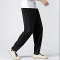 elegantstunning Men Linen Trousers Summer Loose Casual Pants Straight Large Size Breathable Long Pants. 