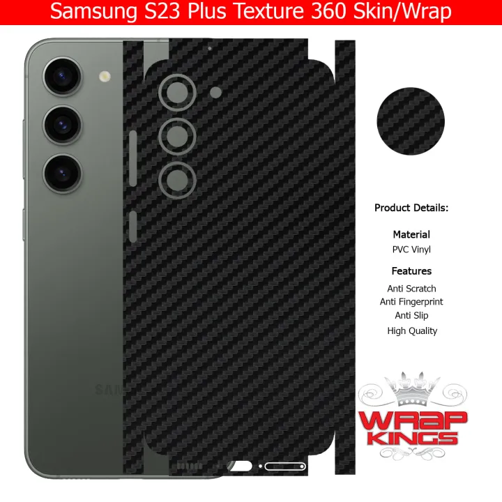Samsung%20Galaxy%20S23%20Plus%20Skin/Wrap%20360%20Protection%20Sheet/%20Carbon%20fiber/%20Matte/%20Transparent/%20Lamination%20Back%20And%20Sides%20Included%20Camera%20Skin%20-%20Image%202