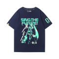 Anime Hatsune Miku Cotton T-shirt Cartoon Couple Print Short-sleeved T-shirt Women and Men Harajuku with Style Couple Loose. 