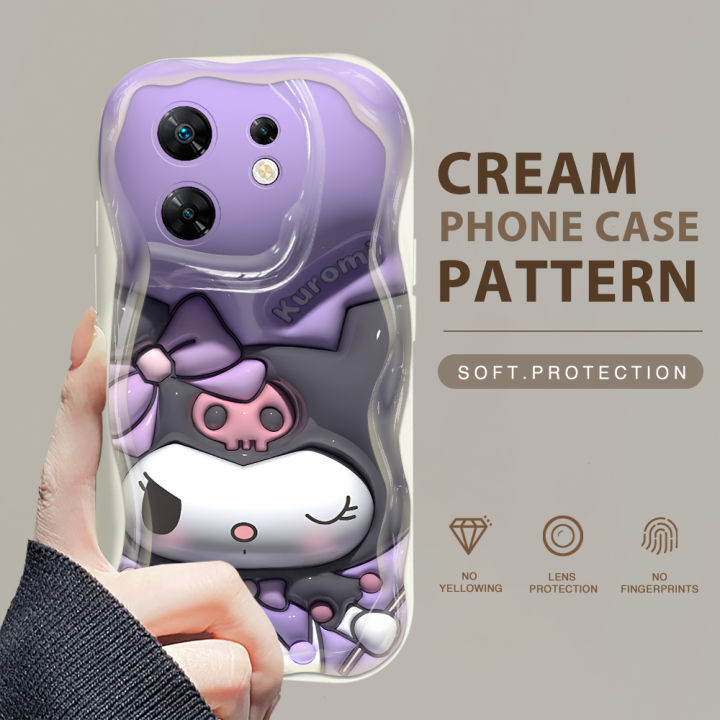 YYDS for Infinix Zero 30 4G Back Cover Cute Kuromi Case Cream Texture Wavy Edge Soft Silicone Mobile Cover