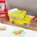Multi-Function Cartoon Bus Shape Storage Box for Toys Kids Clothes Folding Cartoon Car Toy Storage Basket Children Storage Bin. 