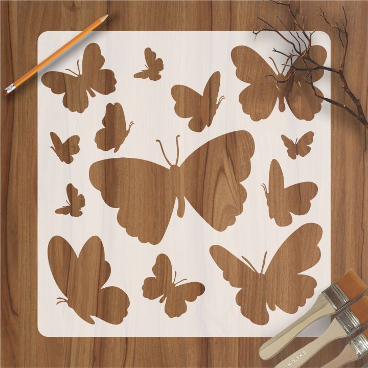 13 Butterflies Reusable Stencil Airbrush Painting Wall Art DIY Home Decor Scrap booking Album Crafts ID 025