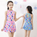 New Girl's Swimsuit Middle and Big Children's One-Piece Boxers Skirt Swimwear Primary School Girls Hot Spring Bathing Suit. 