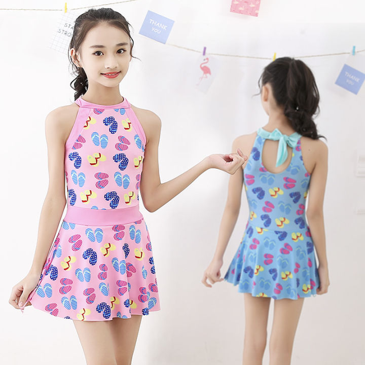 New%20Girl's%20Swimsuit%20Middle%20and%20Big%20Children's%20One-Piece%20Boxers%20Skirt%20Swimwear%20Primary%20School%20Girls%20Hot%20Spring%20Bathing%20Suit%20-%20Image%202