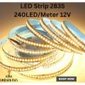 12V LED Strip Lights, 240 LEDs/M, 5meter  16.4 ft LED Light Strip 2835 IP20 LED Tape Lights Super Bright for Bedroom, Shelf Kitchen Decoration. 