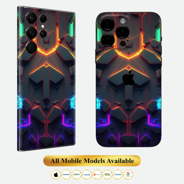 Abstract Neon Mobile Skin Wrap Amaizing Skin Wrap 360 Protector Wrap Sheet Best Premium Quality