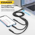 Essager 3 in 1 1.2m USB A to USB C Micro Lightning Charging and Data Cable For iPhone 14 13 12 X Pro Max Samsung Xiaomi Computer Laptopr Tablet Mobile phones. 