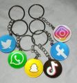 Social Media Icon Keychain/ Facebook Logo Keyring/ Twitter Bird Keychain/ TikTok Logo Keychain. 