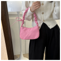 New Fashion Nylon Material Embroidery Shoulder Bag  Construction Ruffle Design Compact Size Butterfly Tote Bag Y2k Handbag for Evening Outings Casual Accessory Youth Makeup Storage Daily Essentials. 