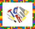Plastic Hardware Tools Toys For Kids Super Tool Set Tool Set Toys For Kids Plastic Toy Construction Montessori Materials - 6 Pcs. 