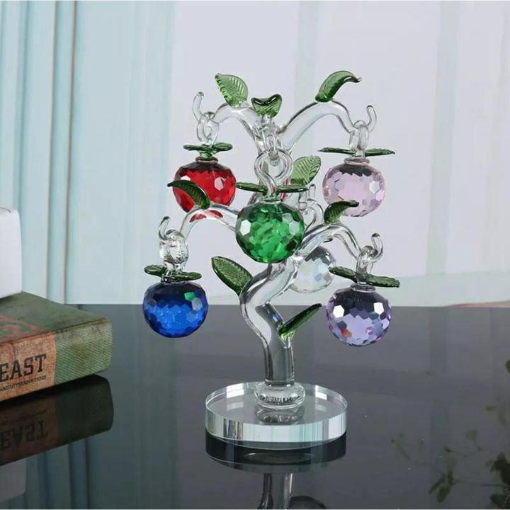 Glass Crystal Apple Tree with 6pcs