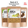 Pack of 3 Amla Reetha Shikakai Powder / Amla Retha Sekakai Powder. 