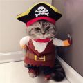 1 Funny Cat Costumes Pirate Suit Cat Clothes Kitty Kitten Corsair Halloween Costume Puppy Suits Dressing Up Party Clothes For Cats. 