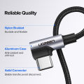 UGREEN Nylon USB C Cable 90 Degree Fast Charger Type C Cable for Xiaomi Redmi Note 12 Convenient for Gaming pubg Cable for Xiaomi 15 Pro Pocophone Redmi Note Huawei Nova 13 P50 Samsung S25 S24. 