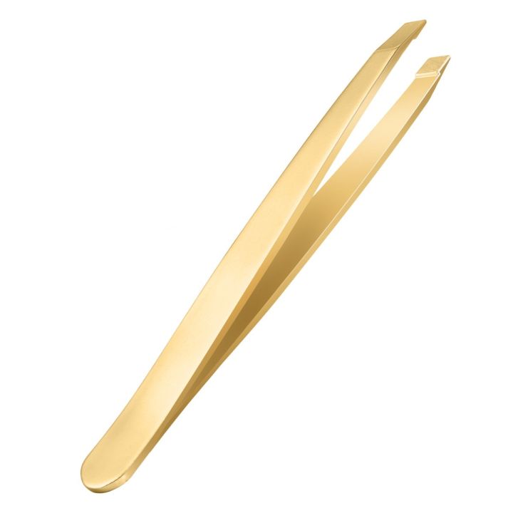 Gold Eyebrow Tweezers Plücker Shaper Slanted Tip