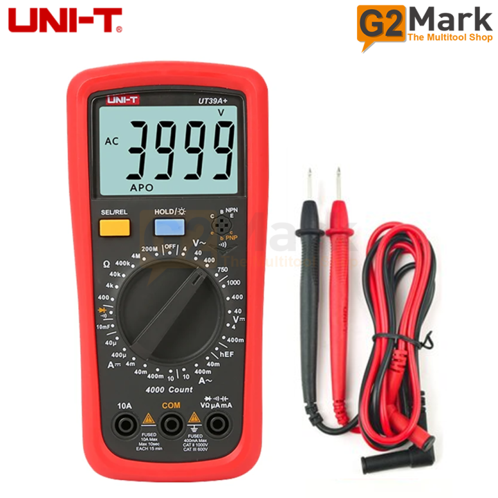 UNI-T UT39A+ Digital Multimeter with Resistance, Capacitance, Diode/Continuity hFE Test Features
