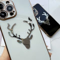 AMORVOR for Samsung Galaxy J4 Plus 2018 / J4 Prime Back Cover Mirror Lucky Deer Luxury 6D Plating Soft Silicone Phone Case. 