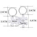 Oufeiton Together Keychain 2pcs Couple Keychain Necklace Set Stainless Steel Puzzle Key Ring Holder for Boyfriend Girlfriend Gift Backpack Pendant Ornament Together Better Design Diy Personalized Souvenir. 
