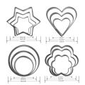 12 pcs, stainless steel cookie cutter, DIY, cookie cutter, star, heart, cutter, baking dish, new cake tool, fried egg, shaper, kitchen tool. 