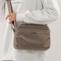 Stylish Solid Color Women’s Shoulder Bag – Large Capacity Multi-Pocket Crossbody with Painted Wide Strap for Daily Use. 