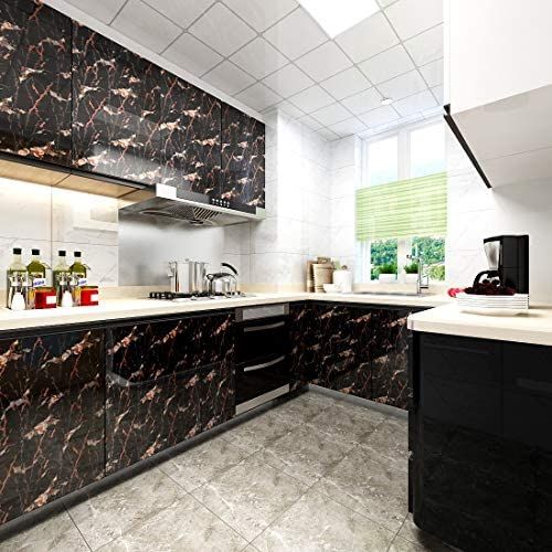 Pack of 2 Pcs - Modern Marble Texture Wall Paper Self Adhesive Furniture Wallpaper Waterproof Oil Proof Kitchen PVC Table Stickers