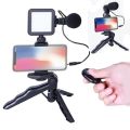 Vlogging Kit Studio kit Smartphone & Camera Vlogging Kit Video Shooting Photography Suit with Microphone LED Fill Light Mini Tripod with Wireless Remote. 